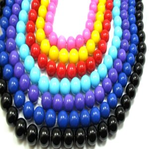 Γυάλινη opaque Czech  χάντρα  12mm/κλωστή 34 χάντρες