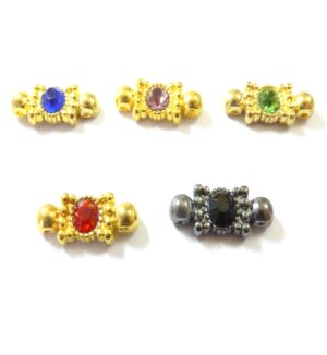 Μπάρα μεταλλική με στράς 20x6mm