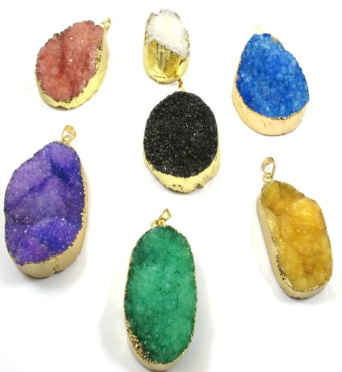 Αχάτης druzy  ημιπολύτιμη κρεμαστό 30-32mmx40-48mm