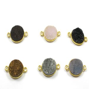 Αχάτης druzy ημιπολύτιμη μικρός σύνδεσμος 13x18mm