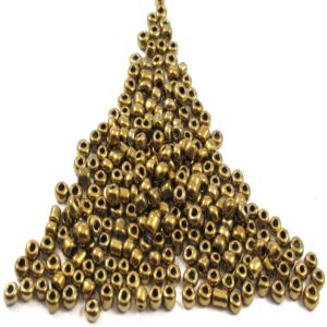 Γυάλινες χάντρες seed  χρυσό μεταλλικό 2mm/6gr περίπου 200 χάντρες