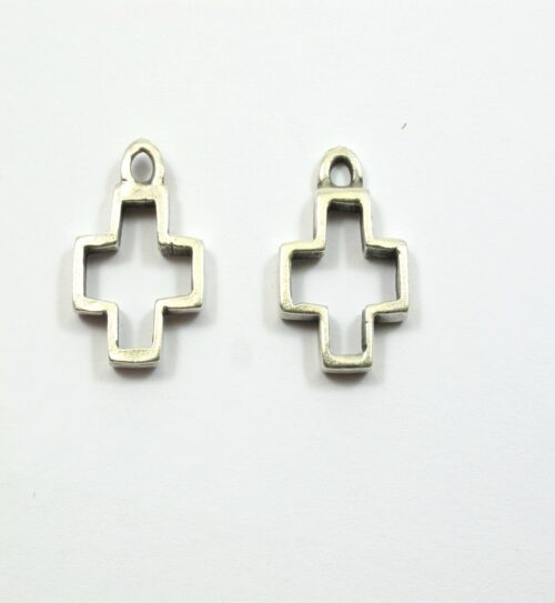 Σταυρός ασημί κρεμαστό μεταλλικό 20x16mm