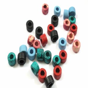 Ροδέλλα μακαρόνι  κεραμική χάντρα 6x4mm/13.90gr περίπου 100 χάντρες