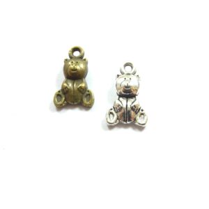 Αρκουδάκι αντικέ κρεμαστό μεταλλικό 15x10mm