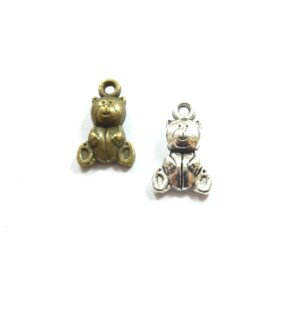 Αρκουδάκι αντικέ κρεμαστό μεταλλικό 15x10mm