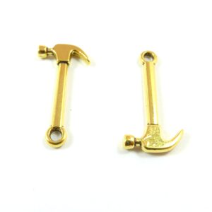 Σφυρί χρυσό μεταλλικό κρεμαστό 25x13mm