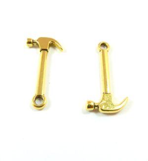 Σφυρί χρυσό μεταλλικό κρεμαστό 25x13mm