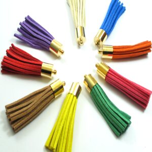 Φούντα χρυσή με suede συνθετικό καστόρι 5.5cm
