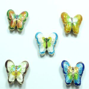 Πεταλούδα χάντρα cloisonne 17x23mm