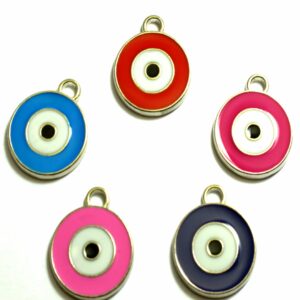 Ματάκι  στρογγυλό μεταλλικό κρεμαστό 21x16mm