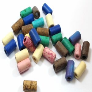 Ροδέλλα κυλινδρική  κεραμική χάντρα 6x10mm/30.03gr περίπου 100 χάντρες