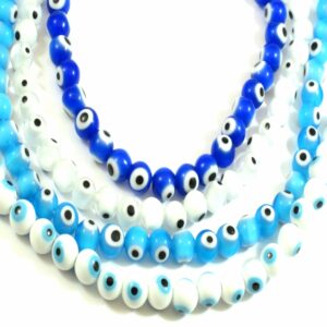 Γυάλινο ματάκι στρογγυλό 8mm/48 τμχ