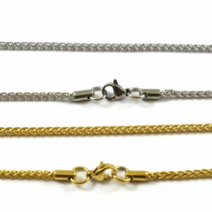 Αλυσίδα ατσάλι στριφτή με κούμπωμα 2mm μήκος 47cm