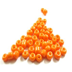 Γυάλινες χάντρες seed πορτοκαλί opaque 2mm/6gr περίπου 300χάντρες