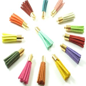 Φούντα χρυσή με suede συνθετικό καστόρι 3.4cm