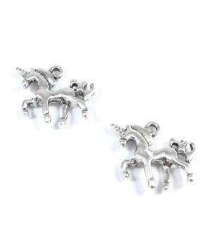 Μονόκερος ασημί μεταλλικό κρεμαστό 15x17mm