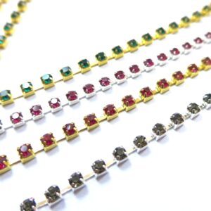 Τρέσα μεταλλική με κρύσταλλα χαλκός 2.8mm