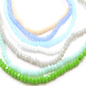 Γυάλινη χάντρα πάλ πολυπλευρική 3x2mm/κλωστή 139 χάντρες
