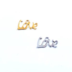 Love μεταλλικό κρεμαστό ατσάλι 12.2x6.5mm