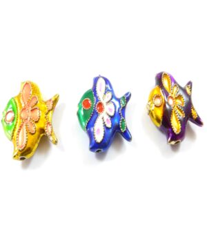 Ψαράκι μεταλλικό χάντρα cloisonne 19x19mm