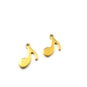 Νότα χρυσή μεταλλική ατσάλι 12x8mm