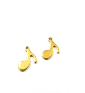 Νότα χρυσή μεταλλική ατσάλι 12x8mm