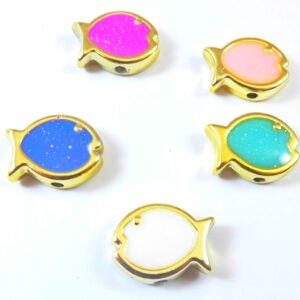 Ψαράκι ακρυλικό με σμάλτο χάντρα 19x13mm