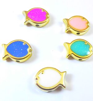 Ψαράκι ακρυλικό με σμάλτο χάντρα 19x13mm