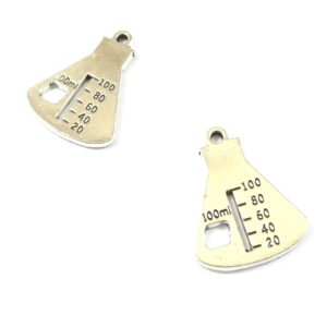 Δοσομετρητής ασημί μεταλλικό κρεμαστό 26x21mm