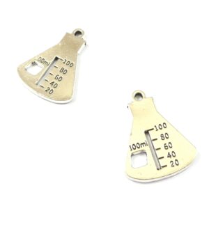 Δοσομετρητής ασημί μεταλλικό κρεμαστό 26x21mm