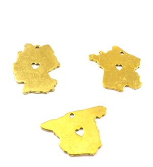 Χάρτης χρυσό μεταλλικό κρεμαστό 26-28x19-26mm