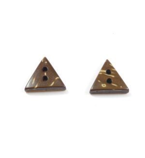 Κουμπί τρίγωνο καφέ φυσική καρύδα 12.5x11mm