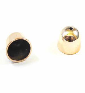 Καπελάκι ακρυλικό ρόζ χρυσό 17.5x21mm για κορδόνι 18mm
