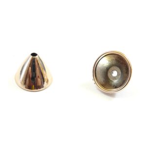 Καπελάκι ακρυλικό ρόζ χρυσό 9.5x14mm για κορδόνι 12mm