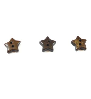 Κουμπί αστέρι καφέ φυσική καρύδα 11x11mm