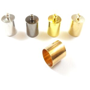 Ακροδέκτης μεταλλικός χαλκός 14x10mm για κορδόνι 9mm