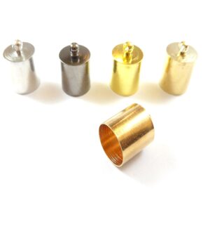 Ακροδέκτης μεταλλικός χαλκός 14x10mm για κορδόνι 9mm