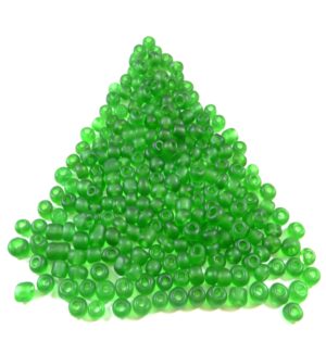 Γυάλινες χάντρες seed πράσινο frosted 4mm/18gr περίπου 200 χάντρες