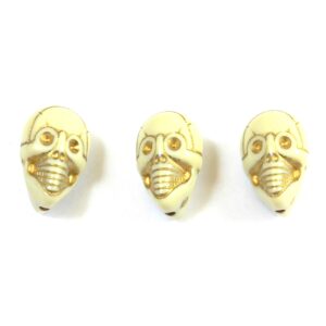 Nεκροκεφαλή κρέμ ακρυλική χάντρα 19x13.5mm