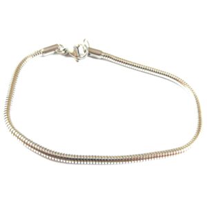 Βραχιόλι φίδι ασημί ατσάλι τύπου pandora 145x3mm