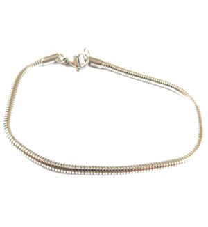 Βραχιόλι φίδι ασημί ατσάλι τύπου pandora 145x3mm