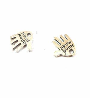Χέρι handmade ασημί μεταλλικό κρεμαστό 12.5x12mm