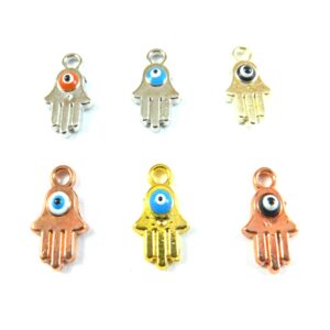 Χέρι της hamsa μεταλλικό κρεμαστό με ματάκι 12x7mm