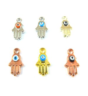 Χέρι της hamsa μεταλλικό κρεμαστό με ματάκι 12x7mm
