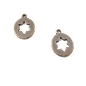 Αστέρι χάλκινο μεταλλικό κρεμαστό 16x14mm