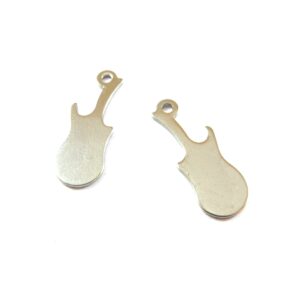 Κιθάρα ασημί μεταλλικό κρεμαστό ατσάλι 21x8mm
