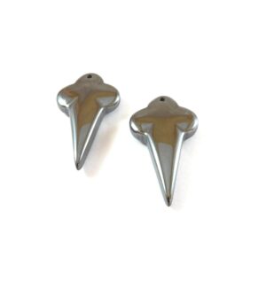 Παγωτό αιματίτης κρεμαστή ημιπολύτιμη 30x17mm