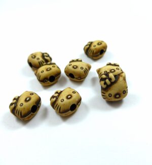 Γατούλα hello kitty πλακέ καφέ ακρυλική χάντρα 11x11mm
