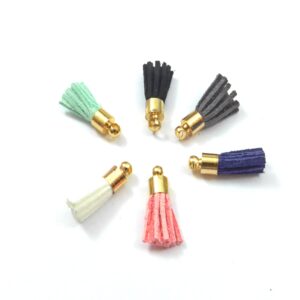 Φούντα μικρή χρυσή με suede συνθετικό καστόρι 1.7cm