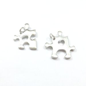 Πάζλ με καρδιά μεταλλικό κρεμαστό 25x24mm